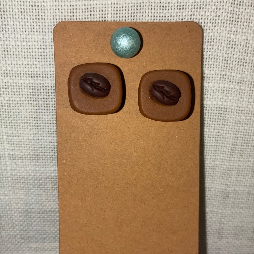 Brown Coffee Bean Earrings